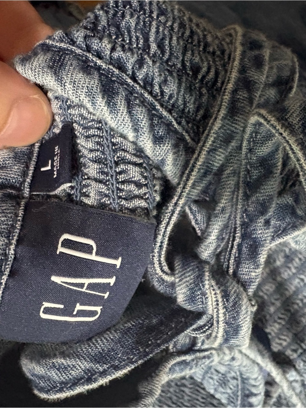 GAP Blue Smocked Tiered Mini Dress - Picture 4 of 4
